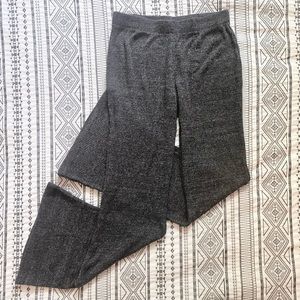 FREE MATCHING TOP - Charcoal Ribbed Flare Pants